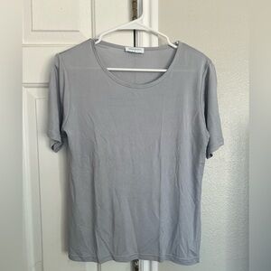 Grenasasilk 100% Silk Short Sleeve T-Shirt in Gray Base Layer Lightweight Airy